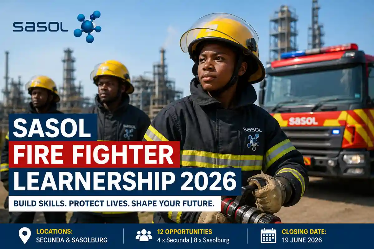 The Sasol Fire Fighter Learnership 2026 is now open.